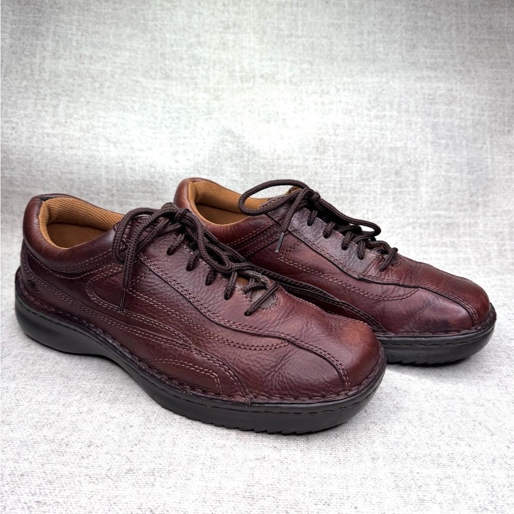 Skechers men’s brown‎ leather lace up sneakers oxford comfort shoes size 9/42